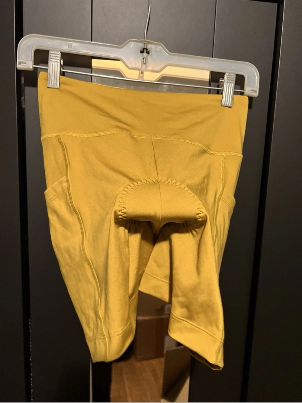 High-Waist Women's Cycling Shorts in Mustard Yellow